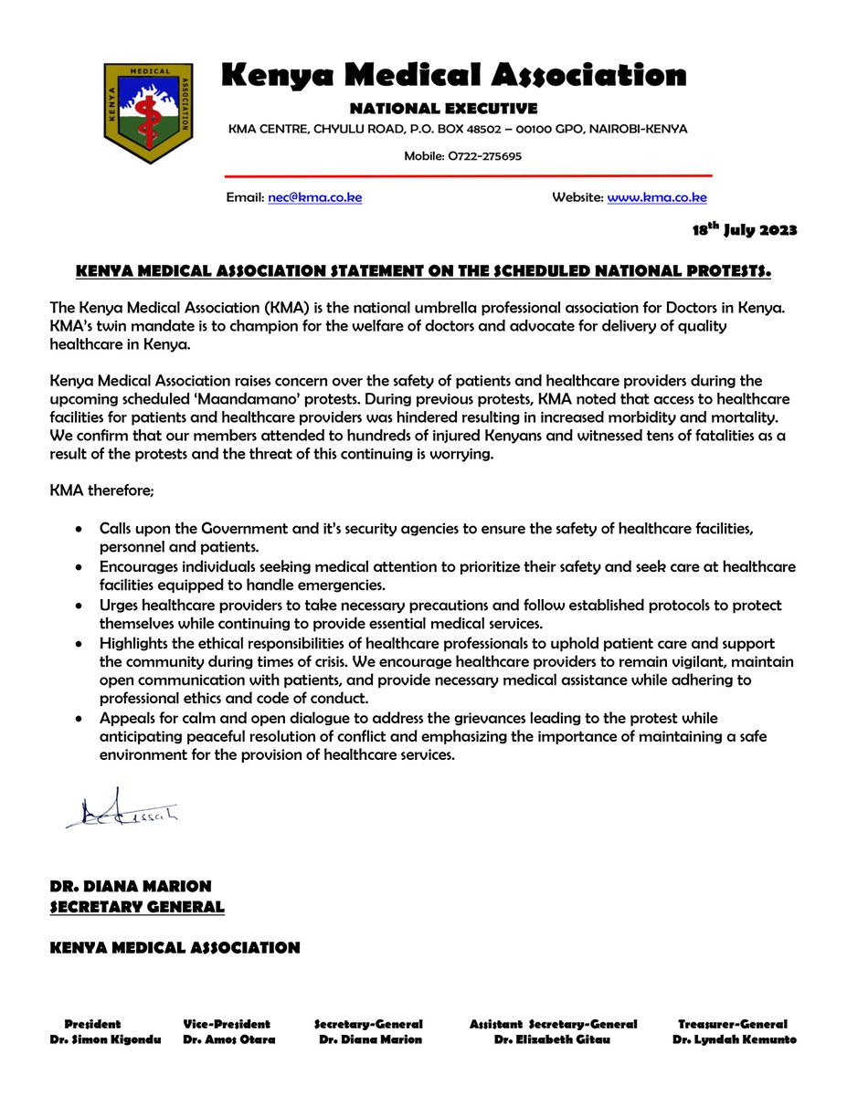 Kenya Medical Association tweet media