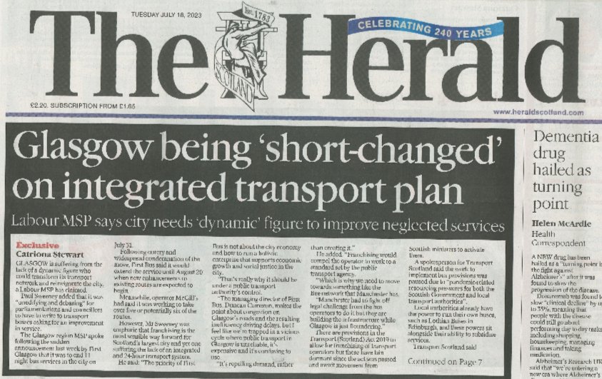 PaulJSweeney's tweet photo. We're quite literally being taken for a ride.

We need a Greater Glasgow bus franchise, now. https://t.co/S9zCXg1XMU