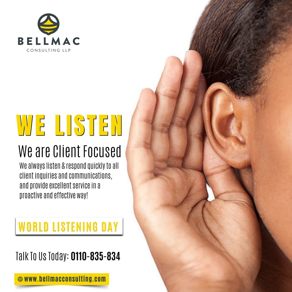 Bellmacconsult's tweet photo. Yes, we hear you... WE LISTEN!
We listen and respond quickly to all your inquiries and communications in regards to corporate advisory service and provide excellent service in a proactive and effective way.
Talk to us...TUTASKIZA!
0110-835-834
info@bellmacconsulting.com
#Bellmac https://t.co/jIkv31slqN