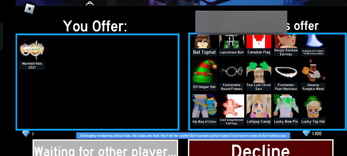 bIissfic's tweet photo. #69 
Sold Mermaid 2021 halo to @vioIetMOO for 18$ Paypal, she went first and got the halo right away! https://t.co/8FVQxwz3JC
