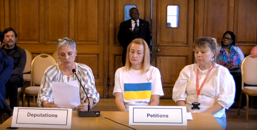 HaringeyWelcome's tweet photo. Text of Haringey Welcome's statement on #IllegalMigrationBill read out at last night's important Welcome debate at @haringeycouncil  's Full Council meeting.

WE WILL NOT GIVE UP THE STRUGGLE FOR MIGRANT JUSTICE https://t.co/UzSB8CXVLK
