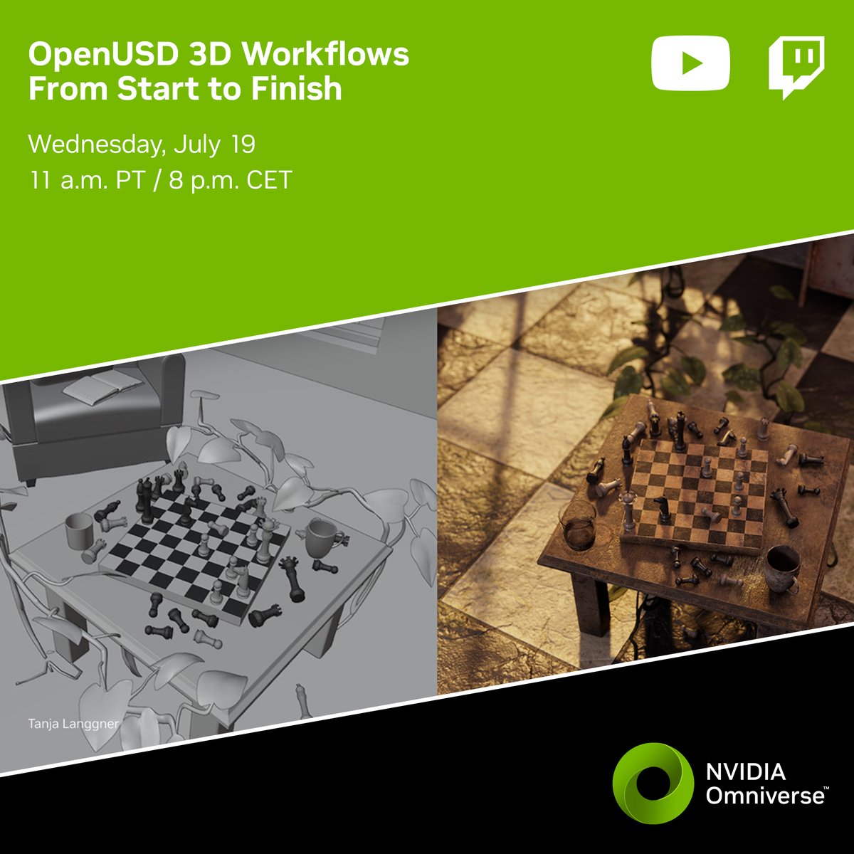 Don't miss this week's livestream as several 3D creators share their #OpenUSD workflows from #StartToFinish.

🗓️ nvda.ws/3pLAMvn