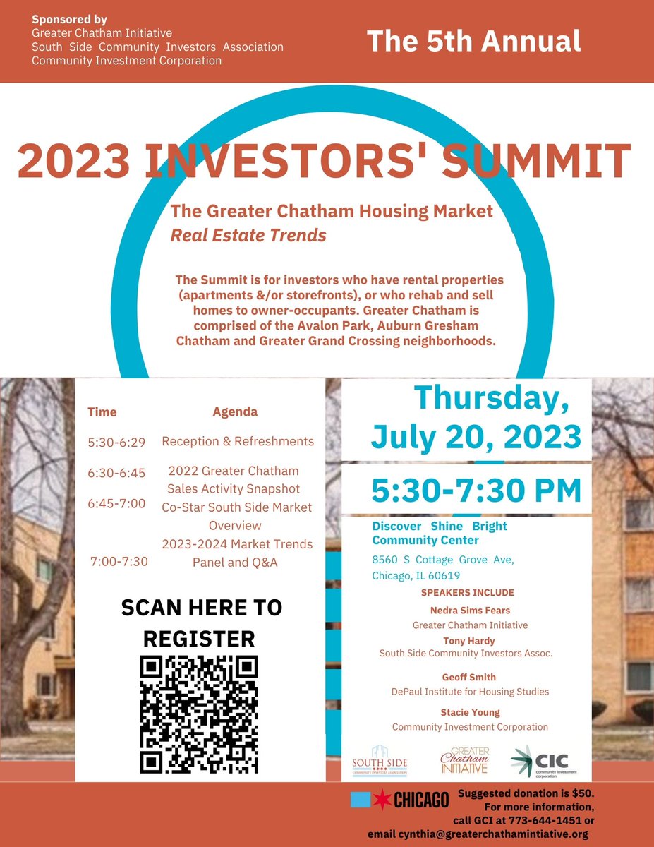 Join us Thursday at the 5th Annual 2023 Investors' Summit! With proud sponsorship from CIC, the event promises to connect you with industry experts and expand your real estate ventures in the Greater Chatham area. Register today: bit.ly/3PXhQEn