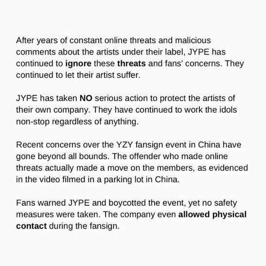 JYPE PROTECT YOUR ARTISTS
JYP PROTECT STRAY KIDS

#JYPEPROTECTSKZ #ProtectStrayKids <a href="/jypnation/">JYPnation</a> <a href="/stay_support/">Stray Kids Supporters</a> #ProtectBangChan #ProtectLeeKnow #ProtectChangbin #ProtectHyunjin #ProtectHan #ProtectFelix #ProtectSeungmin #ProtectIN