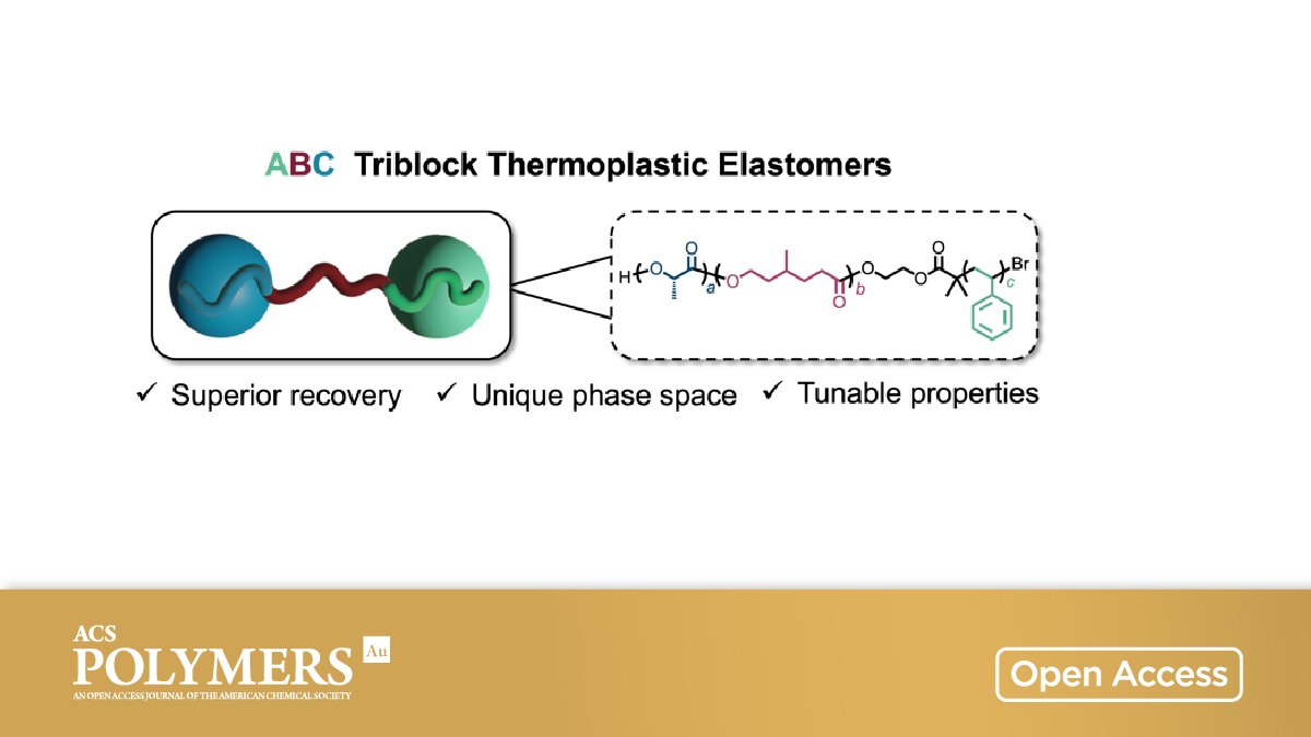 Improved Elastic Recovery from ABC #Triblock Terpolymers

By Christopher Bates, Craig Hawker et al @ucsantabarbara @HawkerNation

🔓 Open access #ACSEditorsChoice in ACS Polymers Au 👉 go.acs.org/5yi