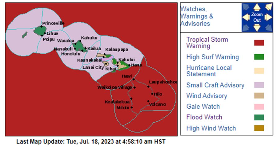 NWSHonolulu's tweet image. Calvin taking aim at the Big Island! PREPARE NOW for impacts starting this evening: High Surf, Damaging Winds, and Potential Flooding.