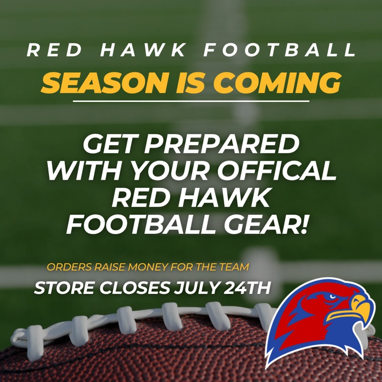 usd415's tweet photo. Red Hawk Football Season Is Coming!

Get prepared with your official Red Hawk football gear!

Orders raise money for the team. Store closes July 24th

https://t.co/Ng28JvEvrU

🔴🔵🏈 #HHSRedHawks #HHSRedHawkAlumni #USD415 #RedHawkReady #HiawathaFB 🏈 🔴🔵 https://t.co/jwgxb2u2dI