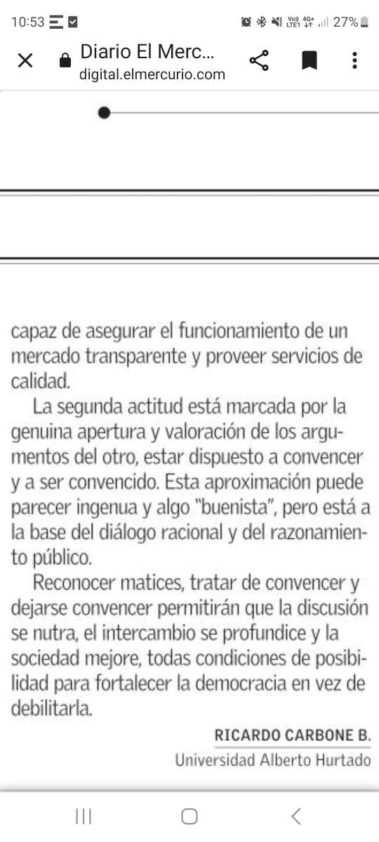 ricardocarbone's tweet photo. Les comparto me carta "Apertura al diálogo", publicada en El Mercurio https://t.co/SQLcXZ5nMd