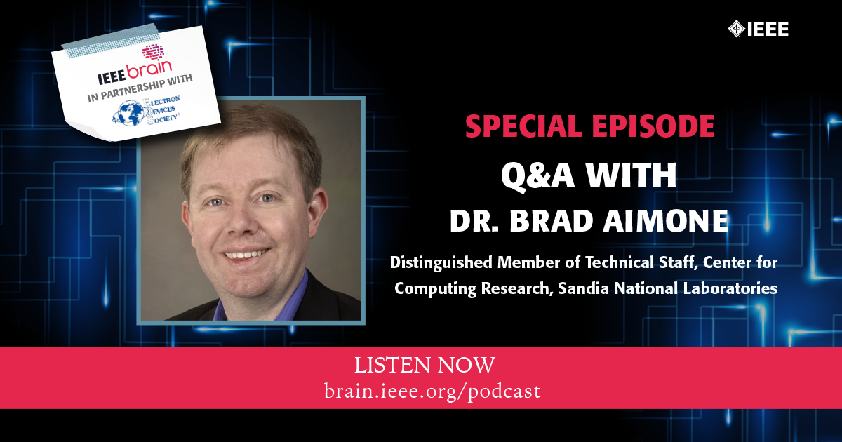 New #podcast alert! Produced in conjunction with <a href="/IEEEEDS/">IEEE Electron Devices Society</a>, this latest podcast features <a href="/SandiaLabs/">Sandia National Labs</a>' <a href="/jbimaknee/">Brad Aimone</a> discussing #neuromorphic computing and bridging the gap between next-gen #computing technology and #neuroscience. Tune in now at: bit.ly/IEEEBrain-Aimo… #neurotech