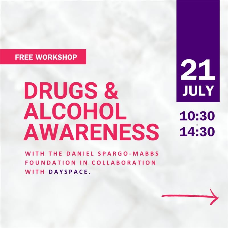 DayspaceLD's tweet image. We have slots available for our FREE Workshop this Friday (21st July).

Topics including differences between legal, illegal drugs, making informed decisions and more. 

To book a slot for yourself for someone you know or support, please get in touch today. 01737 241 012.