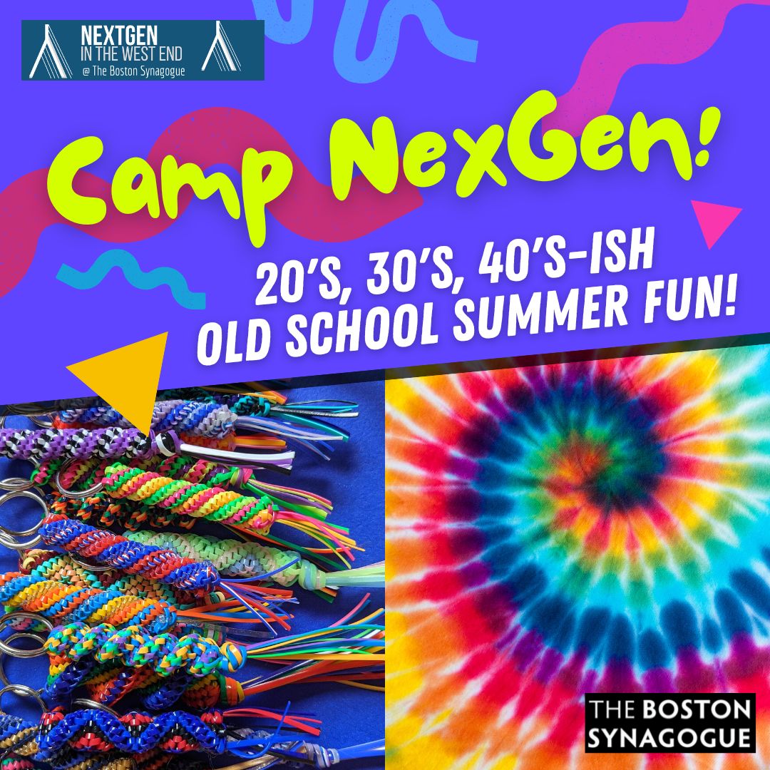 bostonsynagogue's tweet photo. Camp NexGen: Craft night is TOMORROW!!
Wednesday, July 19th at 6:30 PM
Get tickets at: https://t.co/VbFSbM9ITv
#craftnight #drinks #bbq #outdoors #gimp #tiedye https://t.co/yVa8MVNa1K