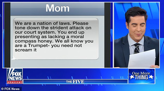 RT @NoLieWithBTC: Jesse Watters’ mom deserves a primetime show on cable television. https://t.co/eppGGgs8ev