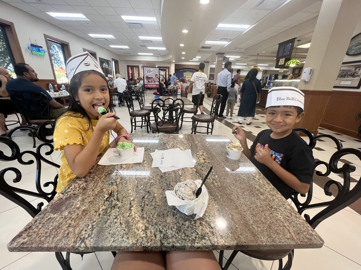 Just doing a little road trip with these two crazy kids that I love ❤️ <a href="/MJEjags/">Jenks Elementary</a> <a href="/MJE3rdGrade/">MJE 3rd Grade</a> #mjesummer23 #bluebellfactory