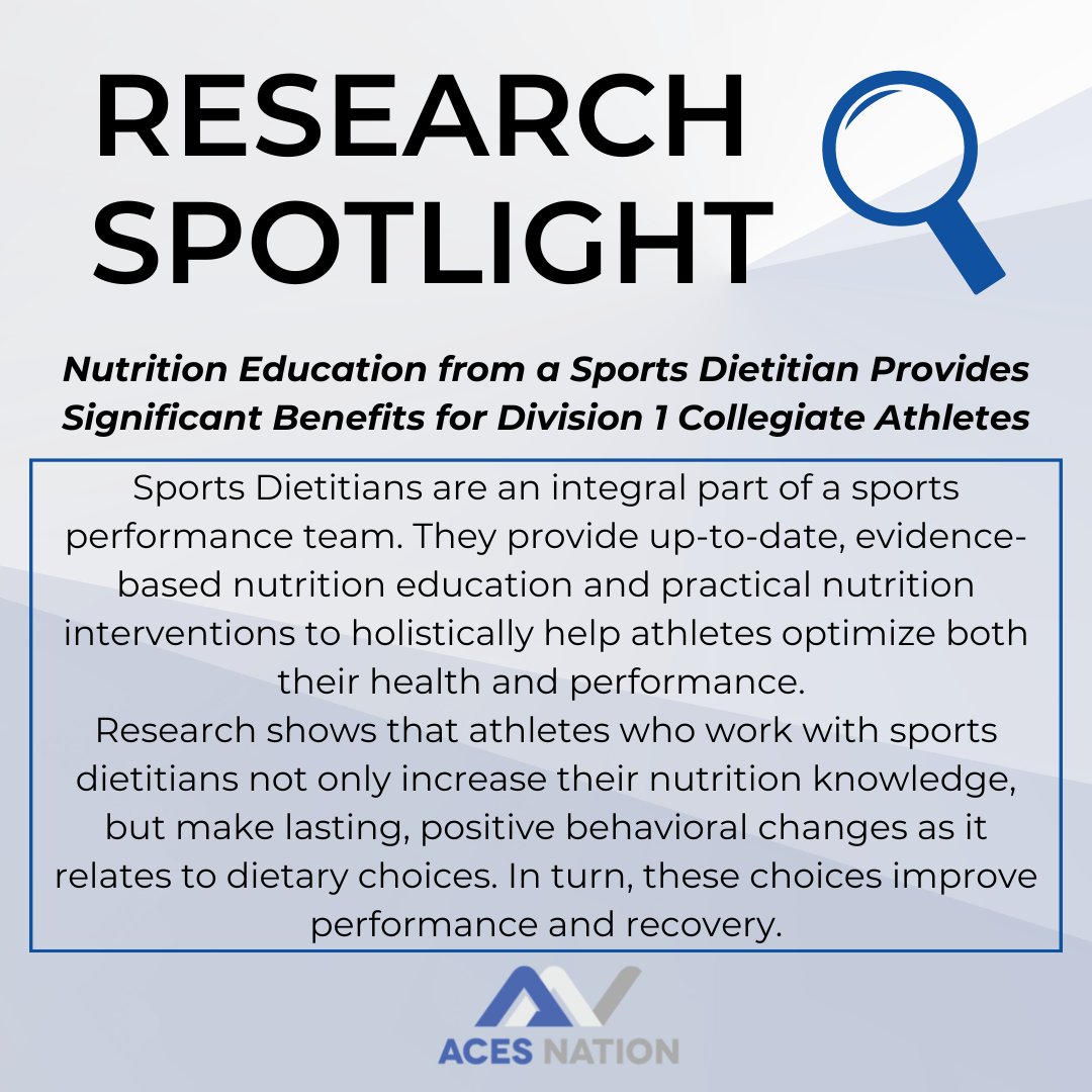 acesnationorg's tweet photo. Sports Dietitians are an essential part of the sports performance team 👇🏼
Read the full blog here: https://t.co/0dwwm7CnHZ https://t.co/S1pXkd4KEY