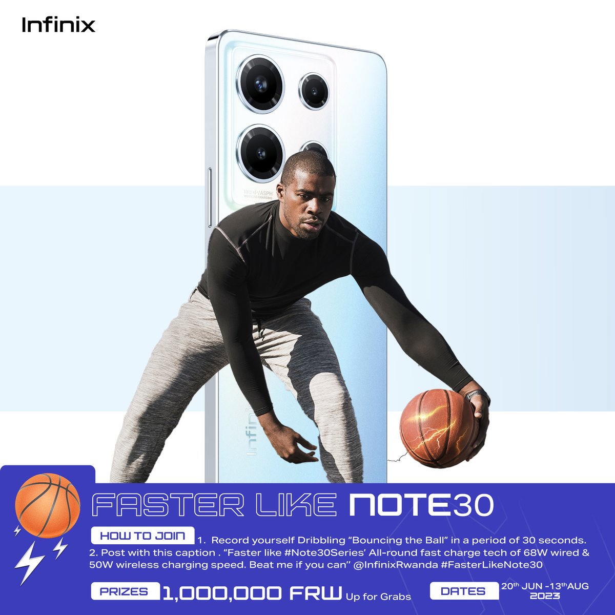 infinixrwanda's tweet image. Let’s bounce and Leave the mark.
The time is now to join the #FasterLikeNote30 challenge.