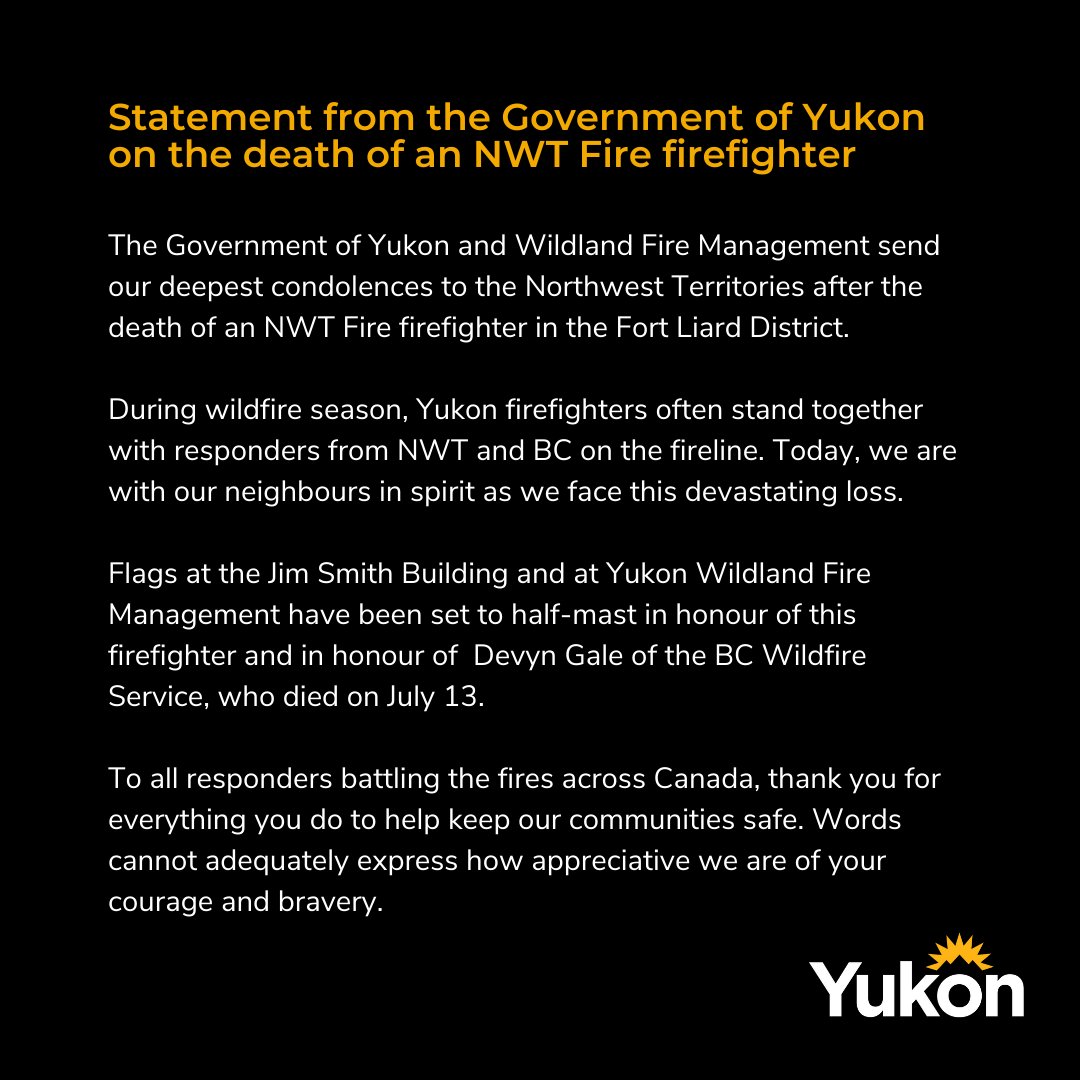 YukonPS's tweet image. Premier Ranj Pillai, Minister of Community Services Richard Mostyn, and the Yukon Wildland Fire Management branch have issued the following statement: yukon.ca/en/news/statem…