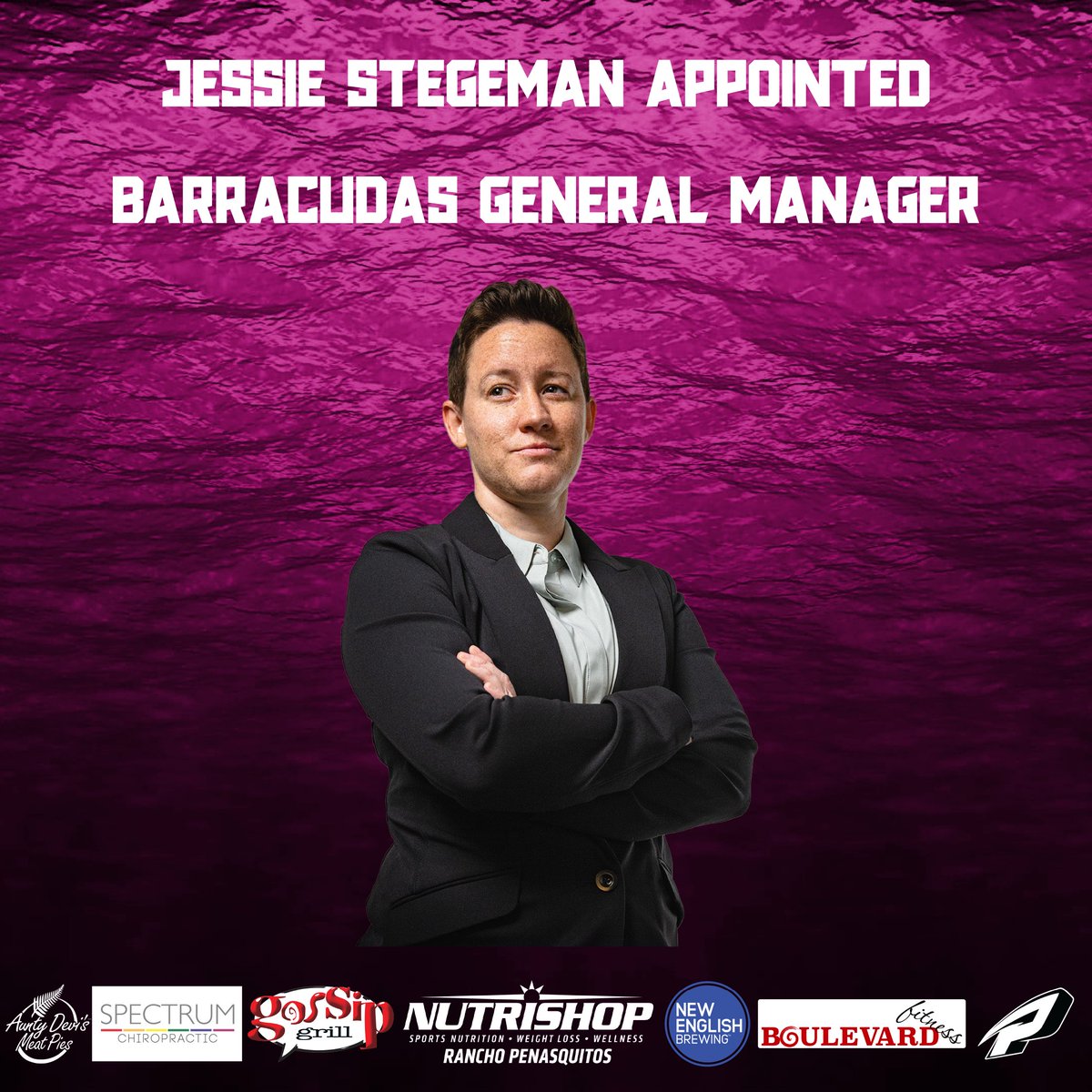 SD_Barracudas's tweet photo. "Get ready to witness the rise of the Barracudas!"

Strong words from our amazing new General Manager - Jessie Stegeman! Welcome to the team Jessie, full quote and article can be found here:

https://t.co/elYiBlsfrv

#rugbyleague #cudasmakingwaves https://t.co/PBjEaAPblt