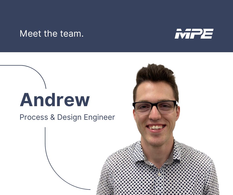 MPEDsignDeliver's tweet photo. Meet Andrew.

Andrew was recently promoted to a Process &amp; Design Engineer after graduating from UW-Platteville with a Bachelors in Mechanical Engineering. He enjoys working at MPE because everyone operates under the same goal of generating new ideas and making them a reality. https://t.co/T38gyQ53wP