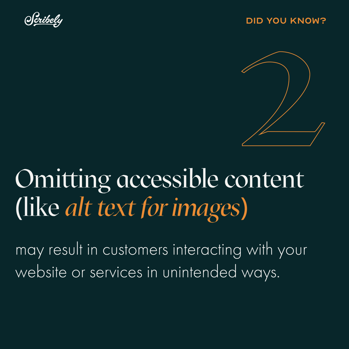 HelloScribely's tweet image. How do you build trust with your customers and avoid deceptive, inaccessible #UX patterns? Start by ensuring your content is honest, accessible, and able to be effectively communicated to all users. Prioritize #AccessibleContent like image alt text.