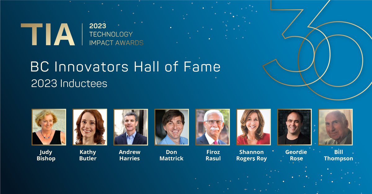 wearebctech's tweet photo. Say hello 👋🏼 to the 2023 BC Innovators Hall of Fame inductees! We’re thrilled to recognize these eight leaders who span the full history of BC’s tech sector from its early beginnings through its growth into the major economic sector it is today: https://t.co/AzyHTvLTz5 https://t.co/TeHrCauVJJ