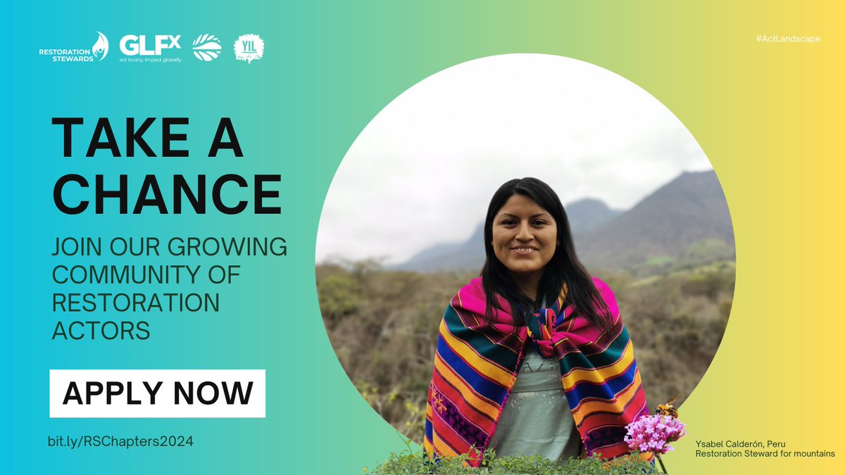 Only 5️⃣ days remaining to apply!

Are you working on restoring the planet🌍 or do you know someone who does? Submit your entry now for a chance to become one of the 2024 Restoration Stewards!

✅Apply by 23 July: bit.ly/3OC6SAZ

#ActLandscape <a href="/GlobalLF/">Global Landscapes Forum (GLF)</a> <a href="/GLFChapters/">GLFx Chapters🌍🌎🌏</a>