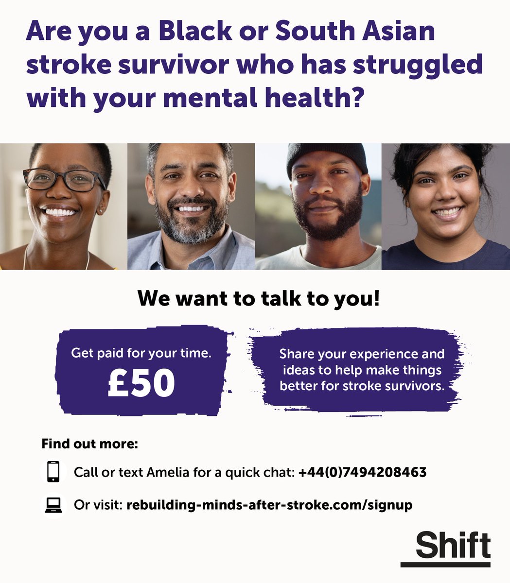 Katie_Chappelle's tweet photo. 📢Are you a Black or South Asian #stroke survivor living in Wales? Have you struggled with your emotional or mental health since having a stroke? Help create better support for stroke survivors and get £50 for your time. Find out more https://t.co/qRI64r5jVX https://t.co/GM3UhuOSBK