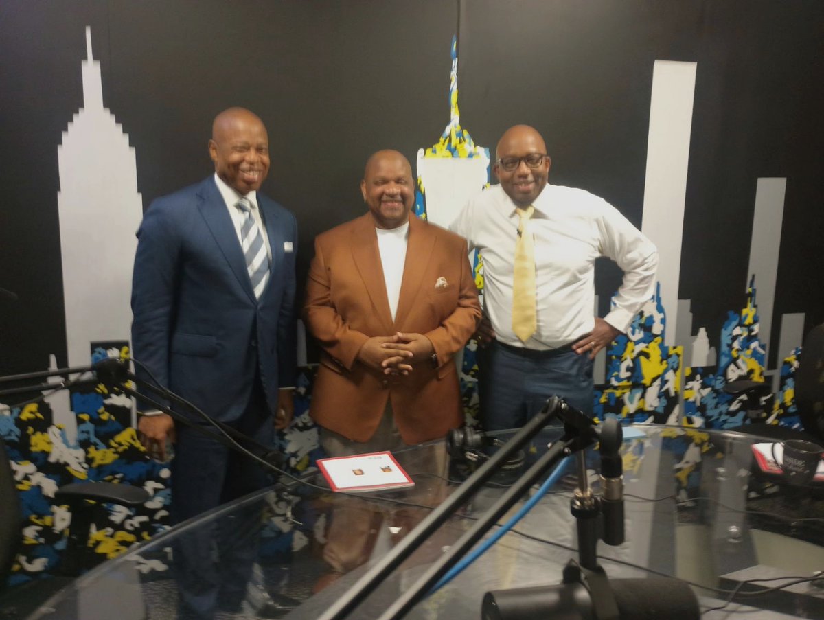 GeoffreyADavis's tweet photo. At NY1 news for an interview with good friends Errol Louis &amp; Mayor Eric Adams 
Celerbrating our Bro. Peace Activist Hon. Rev. James E. Davis' 20th Anniversary Memorial. https://t.co/U66HdmF0KK