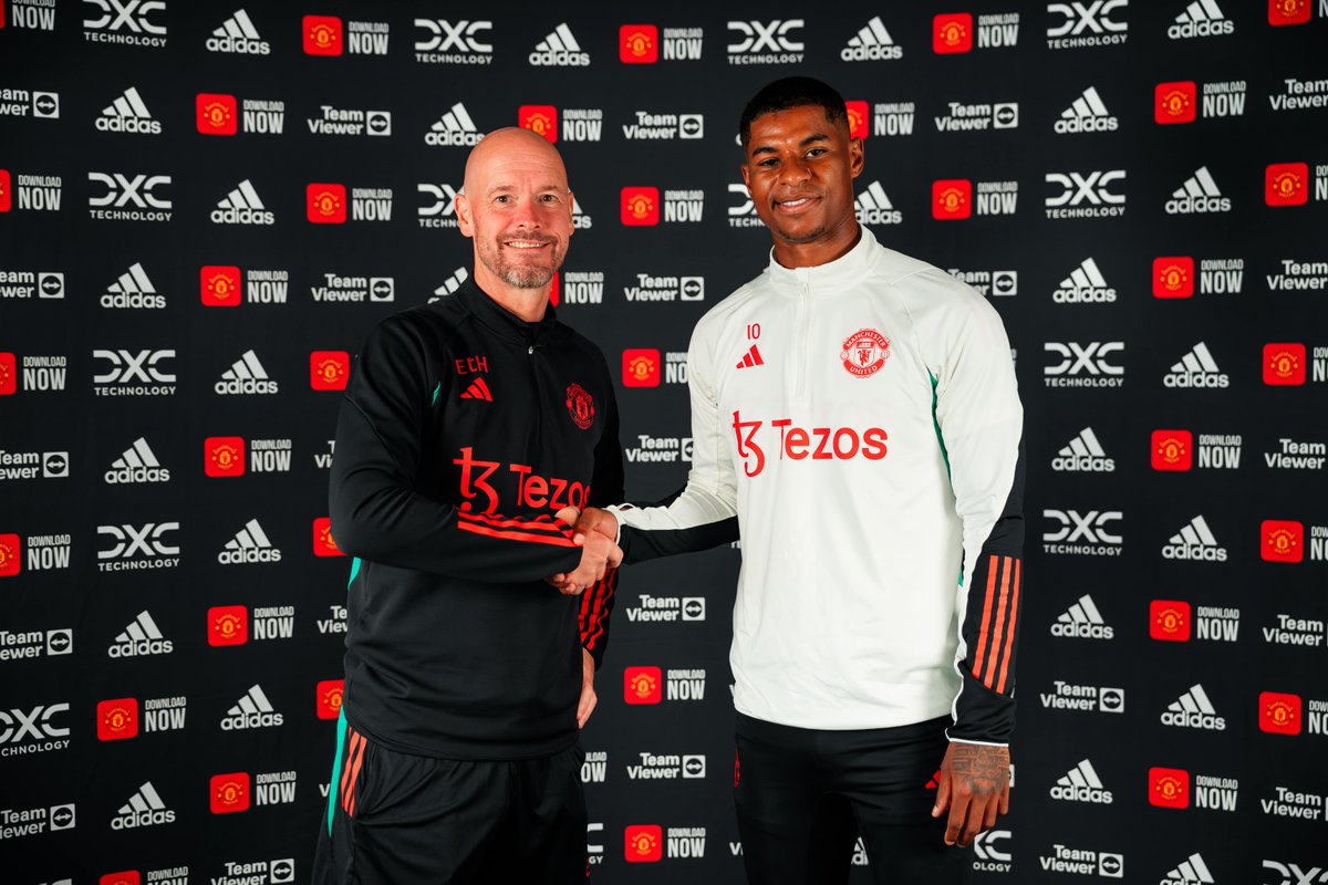utdreport's tweet photo. Erik 🤝 Marcus https://t.co/vE4Aftr8b0