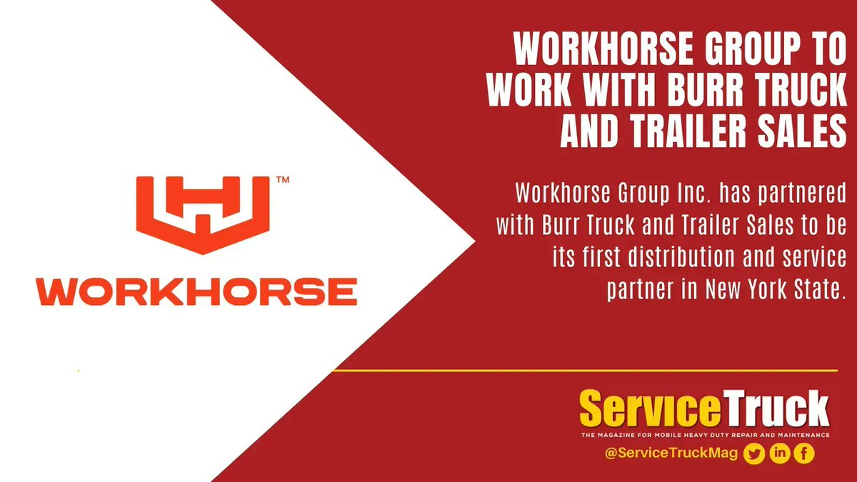 .@Workhorse_Group to Work with Burr Truck & Trailer Sales Workhorse has partnered with them to be its first distribution & service partner in the state of New York. Check out the full details of the partnership 🔻 servicetruckmagazine.com/news/workhorse… #ServiceTruckMag #EVTrucks #Trucking