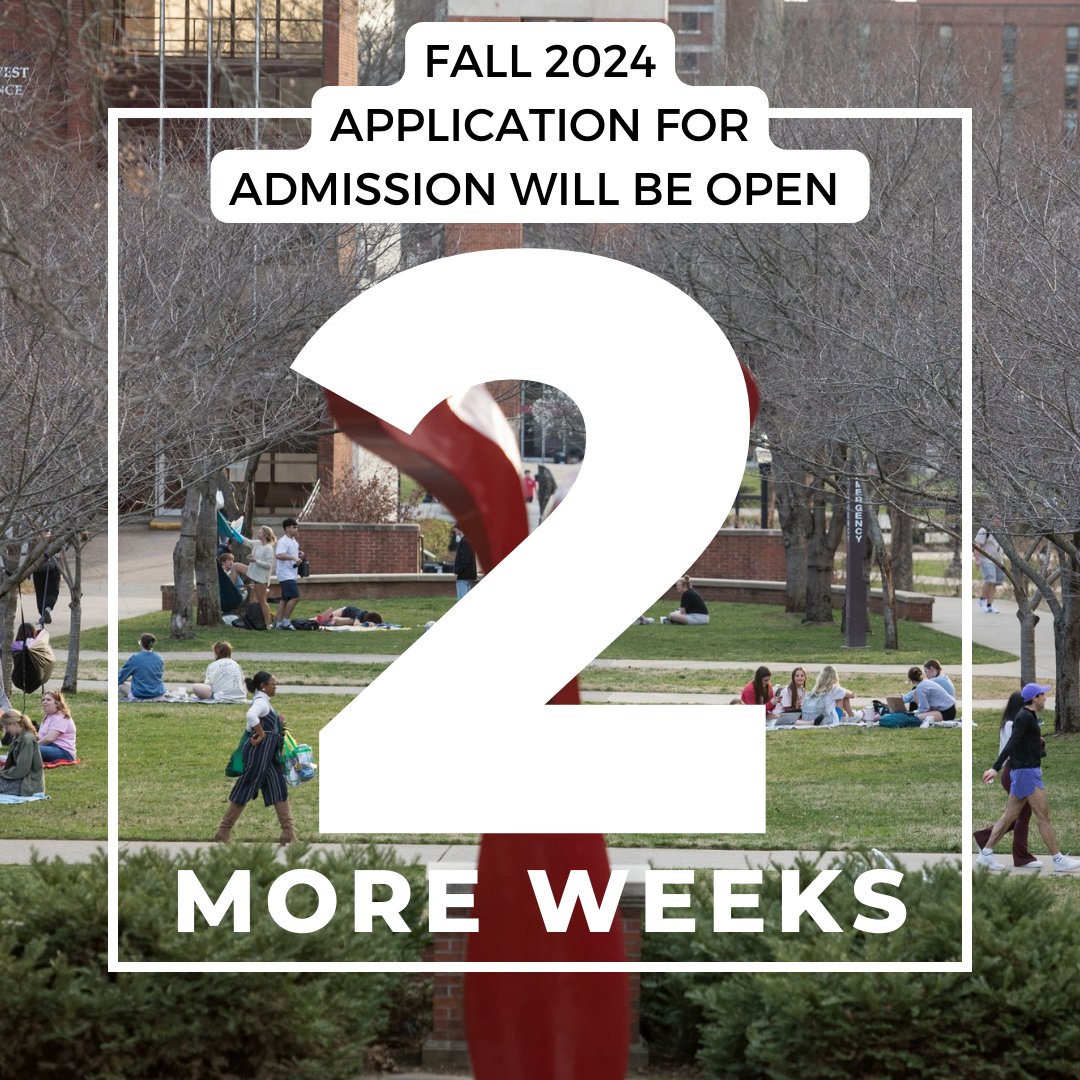 WKUAdmissions's tweet photo. Mark your calendars!

In just 14 days,  the Fall 2024 application for admission to WKU will be open!

Bookmark this: https://t.co/IySHvWhiXc

#WKUBound #ClimbWithUs https://t.co/mn818bYksG