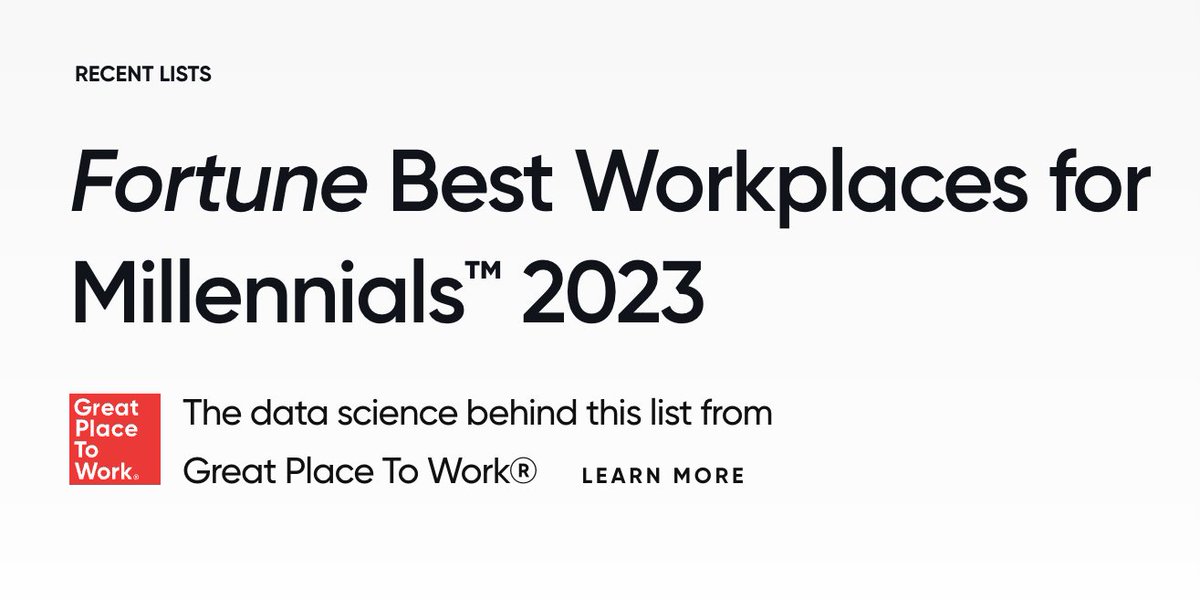 instawork's tweet image. We have exciting news to share!

@GPTW_US and @FortuneMagazine have named #Instawork one of 2023's Best Workplaces for Millennials, ranking us at #28 of 100 companies.

Congratulations to our entire team! 

See the full list here: hubs.li/Q01Y3zdX0
