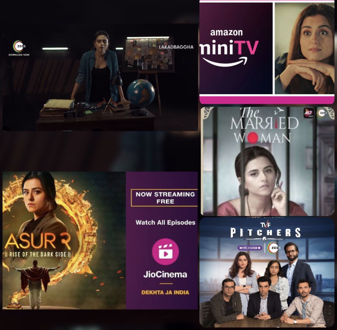ZaraKhan0509's tweet photo. Ridhi and her OTT journey in the past 2 years
It's amazing 🤩 & her worth is recognised ♥️♥️♥️♥️
#asur2 #jiocinema #nusrat
#pitchers2 #zee5 #prachimeena
#Lakadbhagha #zee5 #akshrasingh
#badtameezdil❤️ #amazonmini #liz
#themarriedwoman #altbalaji #asthakapoor https://t.co/aYuv3rSE56