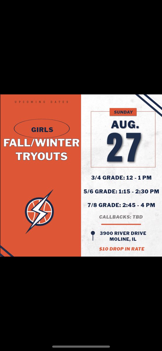 Tryouts for our upcoming youth teams.