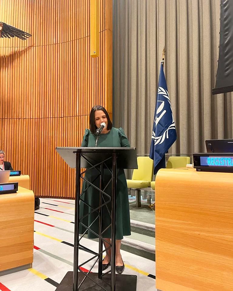 minoutavarezm's tweet image. A 25 años de la adopción del Estatuto de Roma de la Corte Penal Internacional tuve el  honor de hablar en las Naciones Unidas a nombre del @TFV_FPV para las Víctimas de la CPI y hacer un llamado a la comunidad internacional para que colaboremos en hacer realidad el mandato... 1/2