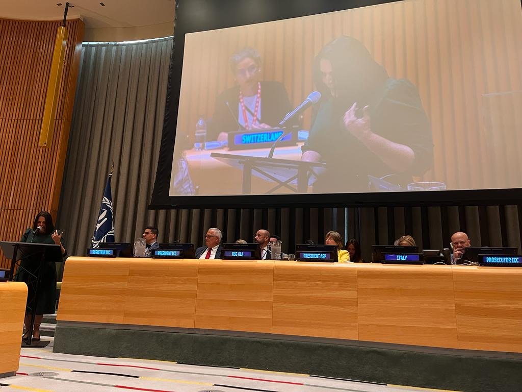 minoutavarezm's tweet image. A 25 años de la adopción del Estatuto de Roma de la Corte Penal Internacional tuve el  honor de hablar en las Naciones Unidas a nombre del @TFV_FPV para las Víctimas de la CPI y hacer un llamado a la comunidad internacional para que colaboremos en hacer realidad el mandato... 1/2