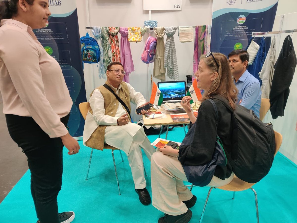 biharfoundation's tweet photo. Bihar, once known for its humble beginnings in the #textile sector, is now charting a new path. With its participation at #TexWorld NYC, USA, the state is showcasing its products to the sourcing world, and making a statement that it is ready to take its place on the global stage. https://t.co/sqHzjLktAn