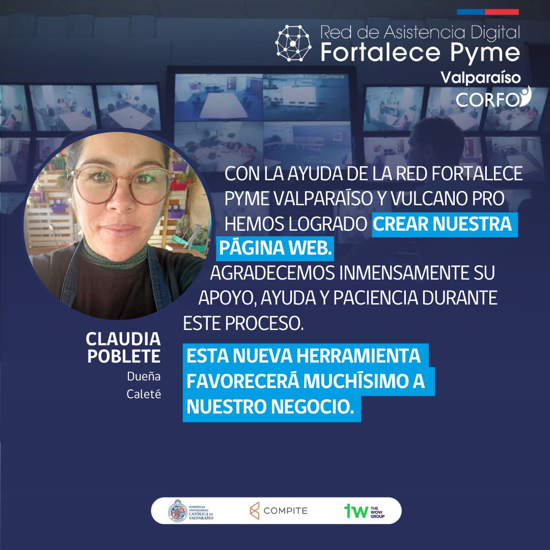 Claudia Poblete, Dueña del restorán #Caleté, cuenta que las herramientas entregadas por #FPymeValparaíso han sido fundamentales para su negocio, especialmente para sacar adelante su nueva página web 💻🌎

¡Gracias Claudia por unirte al camino de la #Digitalización junto a #FPyme!