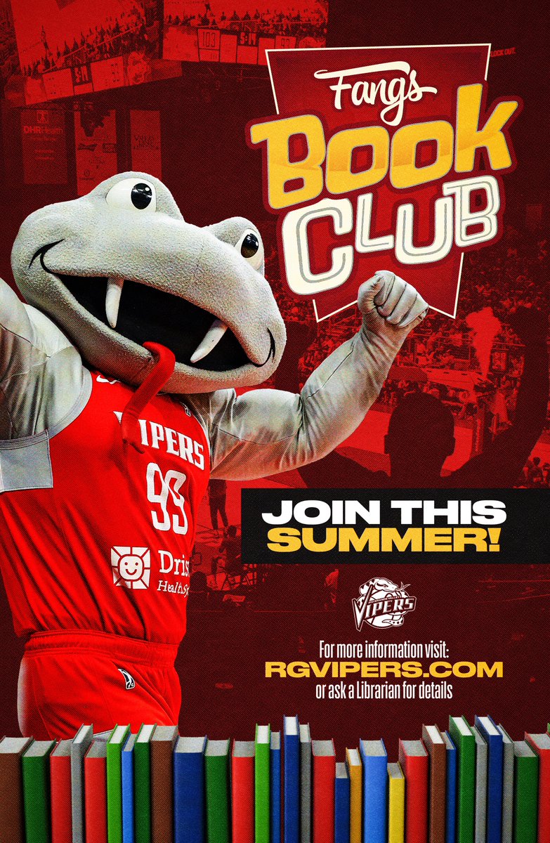 RGVVipers's tweet photo. π Join Fang's Book Club! ππ
The program is designed to encourage kids to read over summer break.
Meet reading goals to get a prize at our Back to School Expo in August! π
More info and reading log at https://t.co/Q43ssXrK4G
#FangsBookClub https://t.co/V8wJ5OixGD