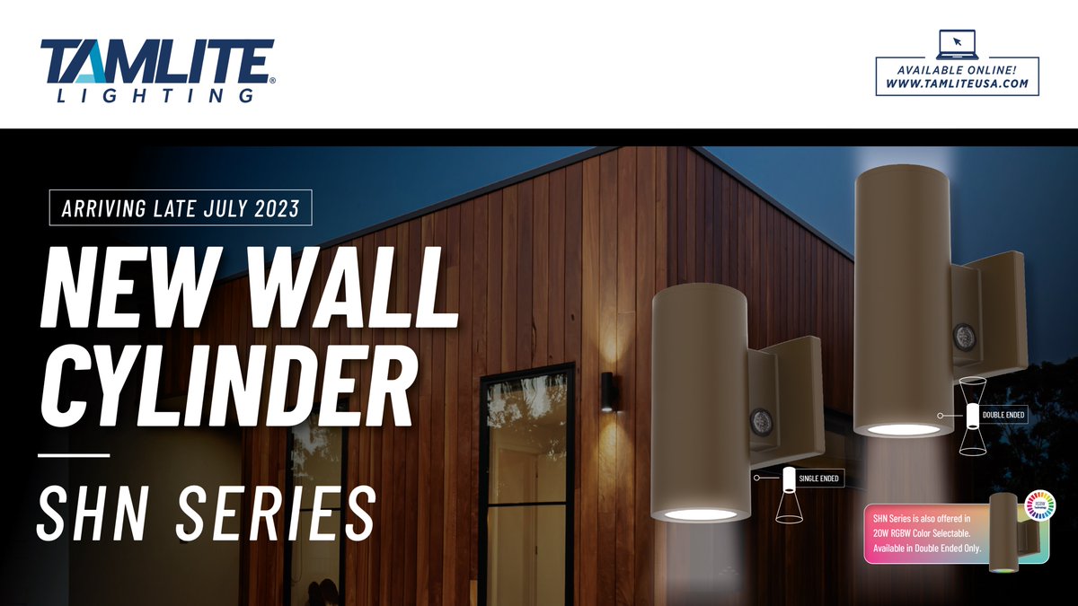 Tamlite's NEW SHN Series Wall Cylinder is designed to provide high-quality illumination in various settings! 

📍 Arriving late July 2023 at your local City Electric Supply. Visit tamlite-USA.com to learn more. 💡