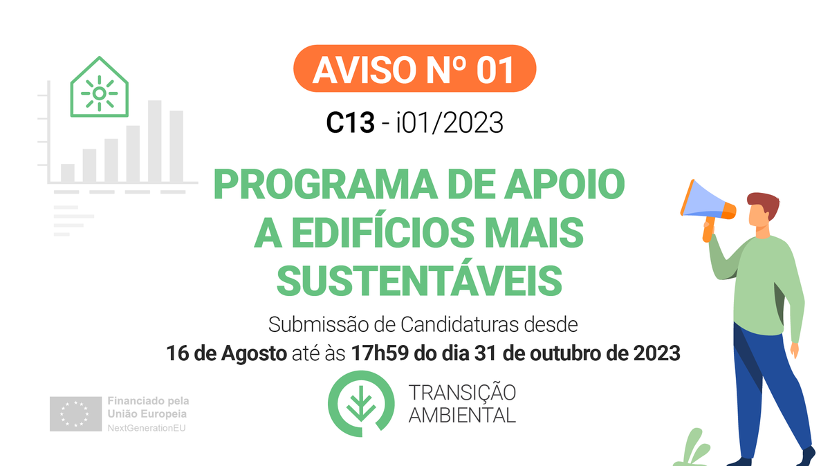 Conheça o aviso relativo ao programa de apoio a edifícios mais sustentáveis aqui: 

lnkd.in/ds_gmRk7

#prr #recuperarportugal #fundoambiental #construirofuturo #transicaoclimatica #sustentabilidade #edificiosmaissustentaveis #nextgenerationeu