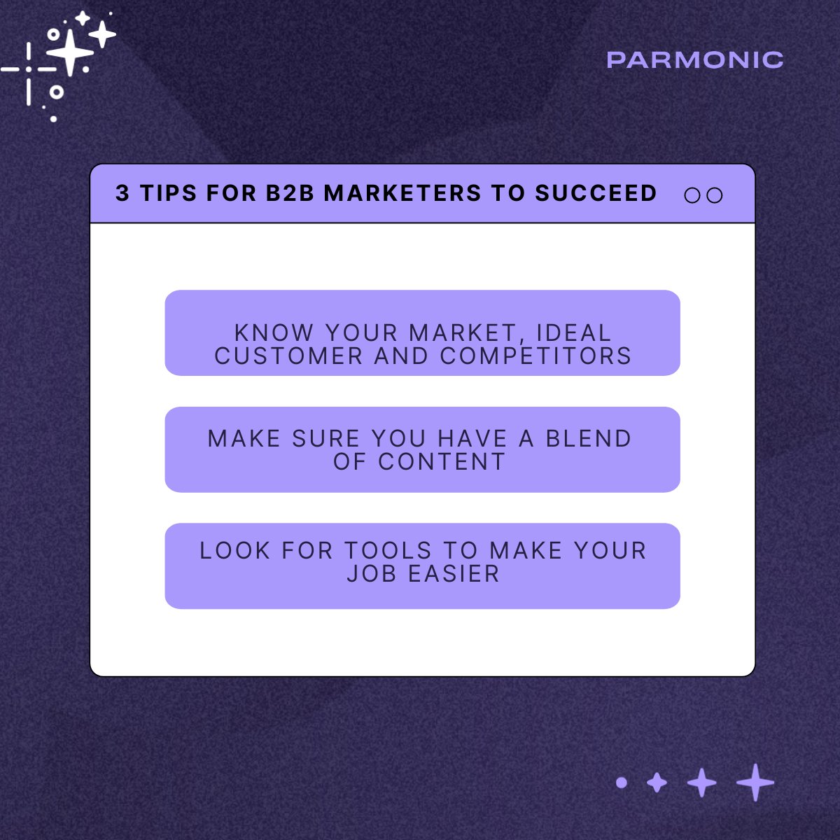 ParmonicAI's tweet photo. Join us every week for an unfiltered look into the world of some of the most inspiring B2B marketers in the game. This week, we’ve got the Ex-Vice President of #ProductMarketing at Anomali, a leader in intelligence-driven cyber security solutions. His 3 tips for marketers are:- https://t.co/pG1V139n93