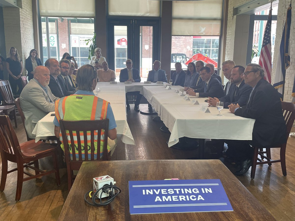 HAPPENING NOW: U.S. Transportation Secretary Pete Buttigieg toured Wheeling and the Streetscape and is now holding a discussion with community leaders. @WTRF7News