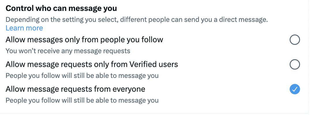 They turned open DMs off without telling you. You can re-open them by going to Settings --> Privacy & Safety --> Direct Messages, then clicking the third thing.