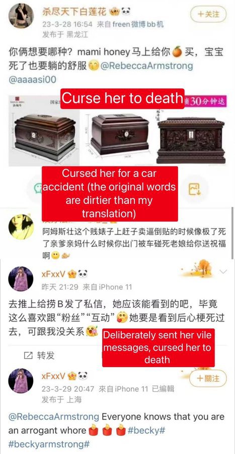 Bibaboo_a's tweet photo. F toxic stan has been cursing Becky and her family since March, attacking her , sending coffin pictures and Death threat. So far, they still have evil intentions of attacking and threatening Becky's safety.please join us in protecting Becky
#FreenBecky
#srchafreen
#beckysangles https://t.co/EmtxGdSCEY