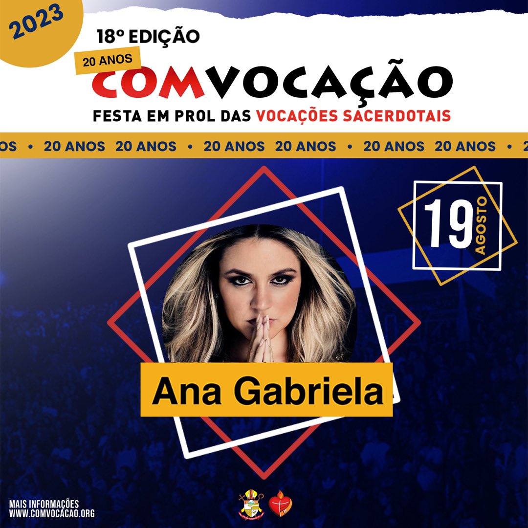 Com_Vocacao's tweet photo. DIA 19 TÁ IMPERDÍVEL ♥️♥️♥️ #comvocacao #catolicos #evento https://t.co/GRyOhG8440