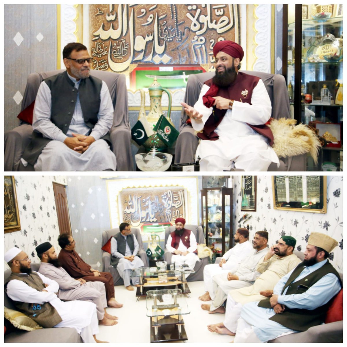 *پاکستان فیڈریشن میڈیا کراچی*

*کراچی: سـربـراہ پـاکـسـتـان سـنـی تـحـریـک مـحـمـد ثـروت اعـجـاز قـادری بـھـائـی سے قـادری ہـاؤس پر ایم کیو ایم پاکستان رابطہ کمیٹی کے رکن عبدالحسیب نے وفد کے ہمراہ ملاقات کی**