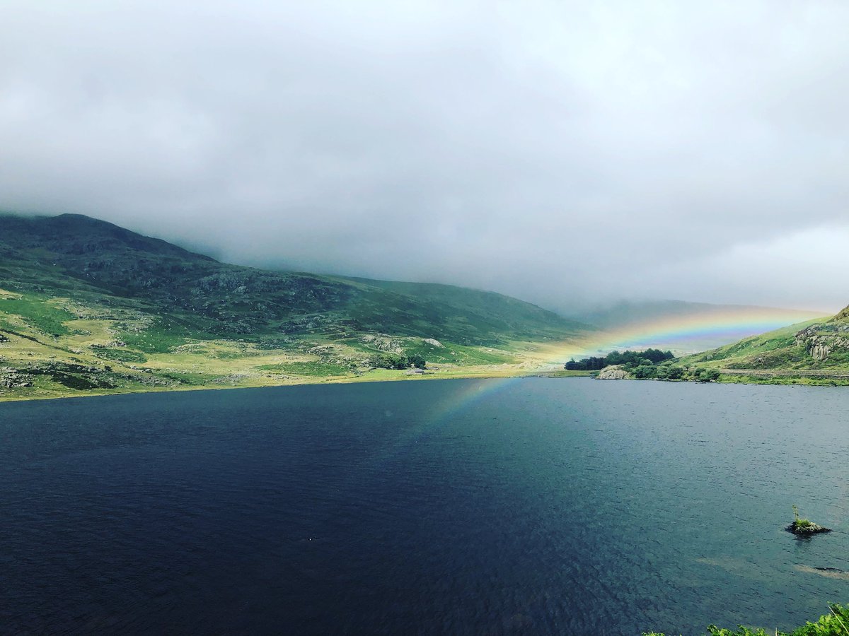 Another day, another scenic drive through the stunning Welsh countryside.  En route to the penultimate concert of the season @PontioTweets.  #wales #snowdonia #a5 #rainbow #wnoorchestra