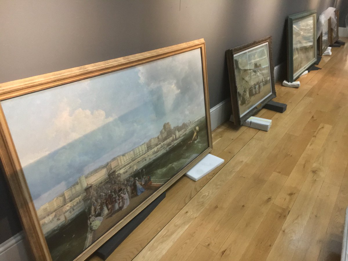 brightonhovenic's tweet photo. Installing a new exhibition in the fine art gallery ⁦@BrightonMuseums⁩ of seascapes and seafront paintings from the fine art collection - opens this weekend. https://t.co/KqKfuNomI1