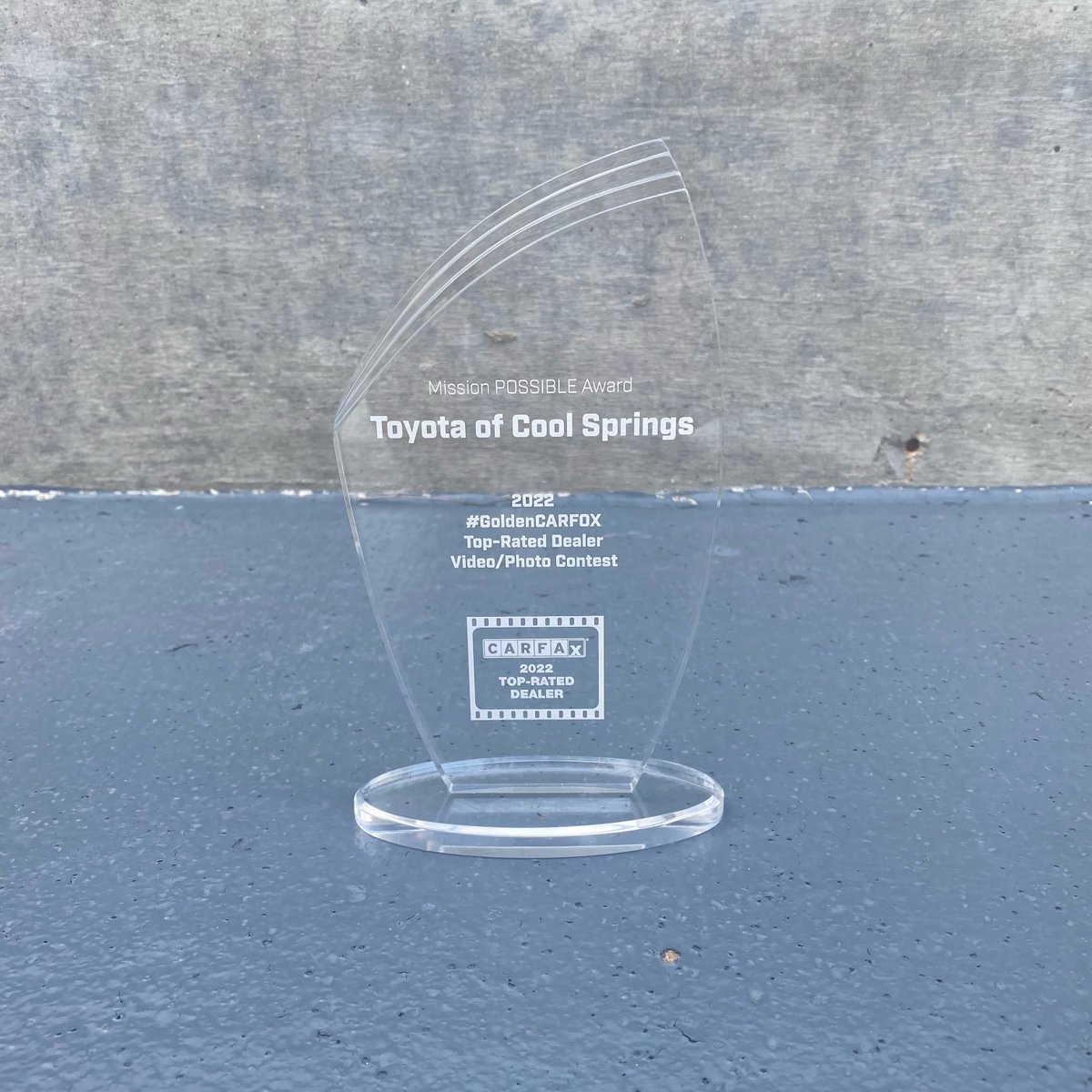 ToyotaCSprings's tweet photo. We are so excited to announce that we have been named the #1 video in the region for the #GoldenCARFOX video competition! 🌟🦊

#GoldenCARFOX #CARFAXTopRated #toyota #toyotadealer #toyotadealership #usedcars #usedcar #usedcarsales #Nashville #franklintn #murfreesborotn #brentwood https://t.co/MLwb94l7Hx