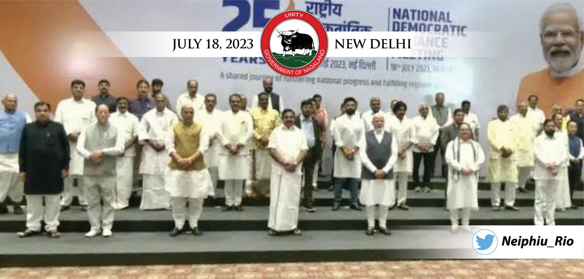 Happy to join NDA leaders in commemorating 25yrs of NDA, representing <a href="/NDPPofficial/">NDPP</a> along with Shri <a href="/abumetha/">abu metha</a> <a href="/SecyGeneralNDPP/">Secretary General, NDPP</a>. No alliance has been intact for this long. It reflects the able leadership of Shri <a href="/narendramodi/">Narendra Modi</a> Ji. Thankful for his focus &amp; support to the NE region.